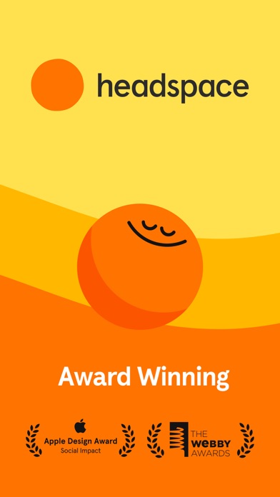 Headspace guided meditation screen with warm illustrated characters
